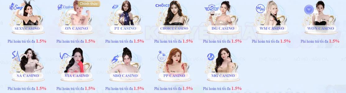 welcome live casino providers